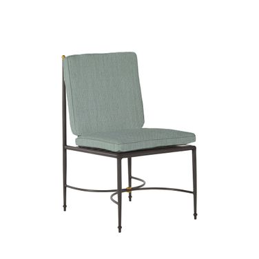 Roma Wrought Aluminum Outdoor Side Chair In Cast Mist