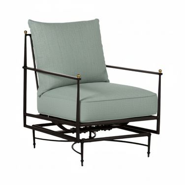 Roma Wrought Aluminum Outdoor Spring Lounge Chair In Cast Mist