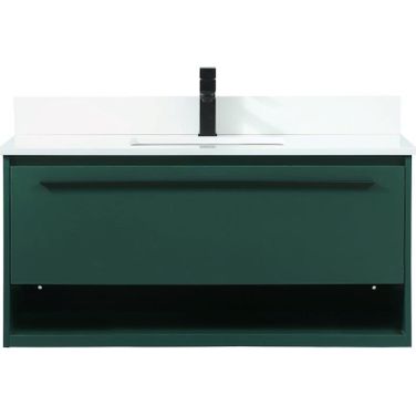 Roman 40 Inch Single Bathroom Vanity In Green With Backsplash