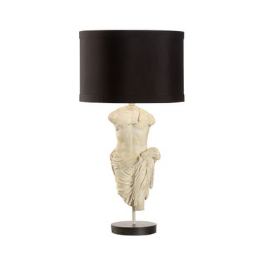 Roman Emperor Statue Lamp In White and Cream