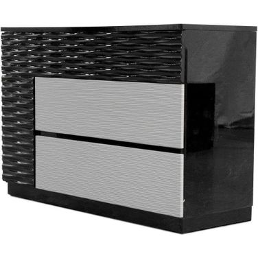 Romania 6 Drawer Poplar Wood Bedroom Dresser In Black And Zebra