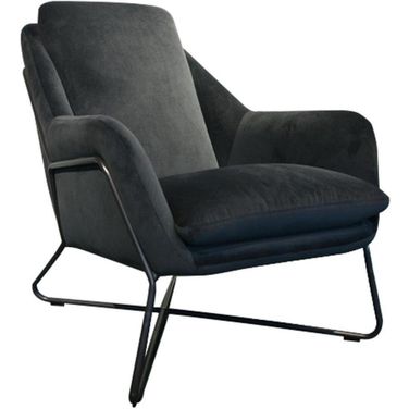 Romeo Lounge Chair In Dark Grey Velvet