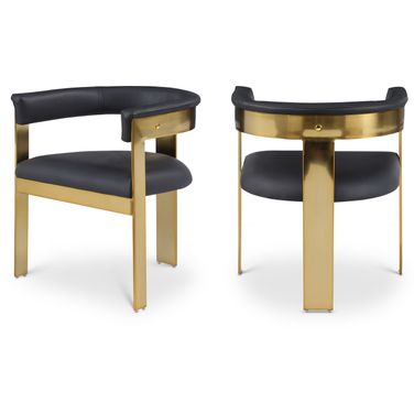 Romeo Vegan Leather Dining Chair Set of 2 In Black