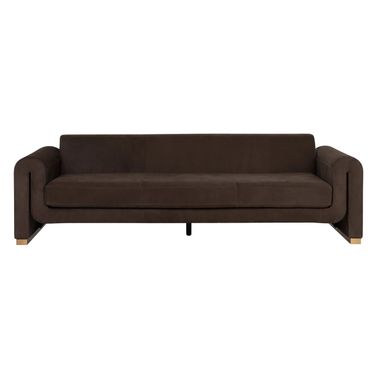 Romer Sofa In Brushed Gold and Nubuck Cocoa