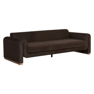 Romer Sofa In Brushed Gold and Nubuck Cocoa