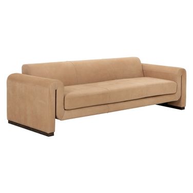 Romer Sofa In Distressed Brown and Nubuck Tan
