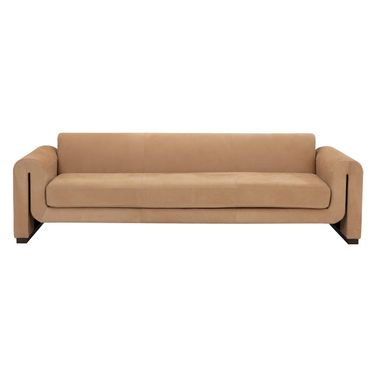 Romer Sofa In Distressed Brown and Nubuck Tan