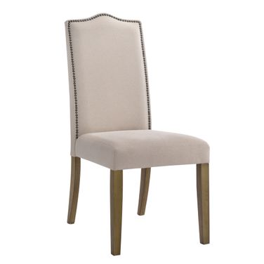 Romero Parson Chair In Harvest Oak and Linen Upholstery