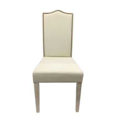 Romero Parson Chair In Natural Driftwood and Linen Upholstery