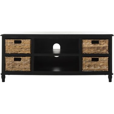 Rooney Distressed Black Entertainment Unit