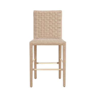 Rope Basketweave Pattern Counter Stool In Brown
