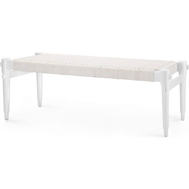 Rope Bench In Whitewashed Cotton White