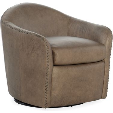 Roper Swivel Club Chair In Light Brown