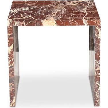 Rosa Accent Table In Rosso Levanto Marble