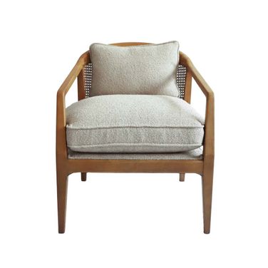 Rosa Club Chair Boucle In Brown and Sand