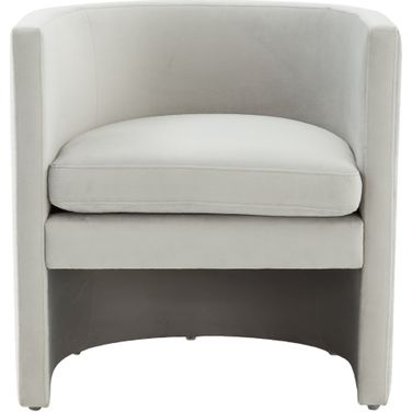 Rosabeth Curved Dining Chair In Light Grey