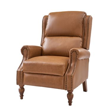 Rosalie Vegan Leather Manual Recliner In Camel