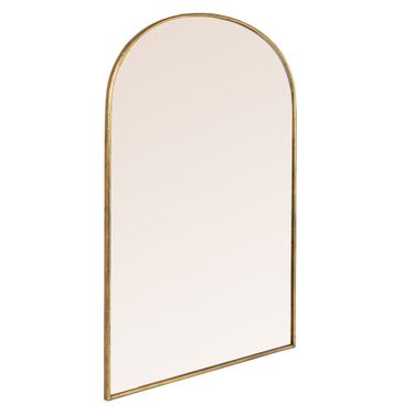 Rosalind Arched Metal Framed Floor Mirror In Gold