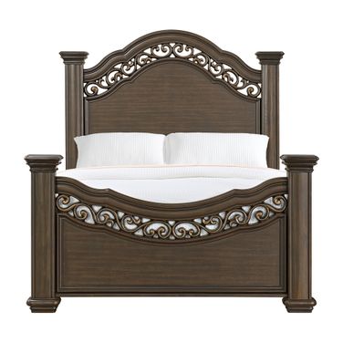 Rosalinda Queen Panel Bed In Mahogany