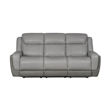 Rosalyn 87 Inch Zero Gravity Power Reclining Sofa with Dropdown Console In Silver and Gray