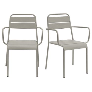Rosco Stackable Outdoor Armchair Set of 2 In Oyster Gray