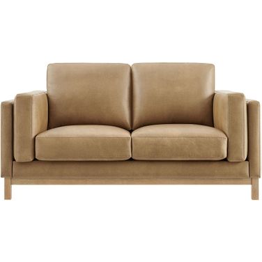 Roscoe 63 Inch Vegan Leather Loveseat In Toast