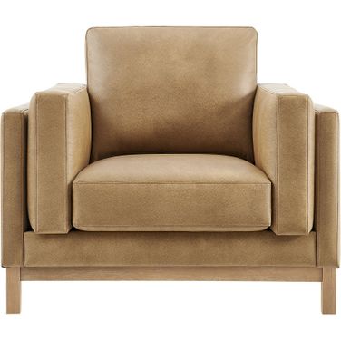 Roscoe Vegan Leather Armchair In Toast