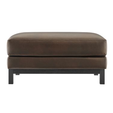 Roscoe Vegan Leather Ottoman In Espresso