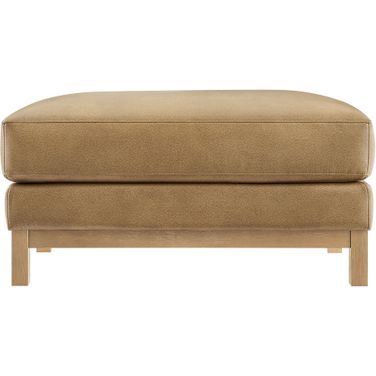 Roscoe Vegan Leather Ottoman In Toast