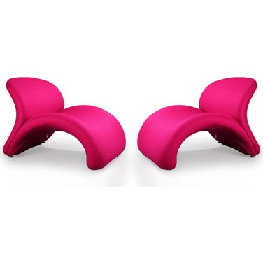 Rosebud Accent Chair in Fuchsia (Set of 2)