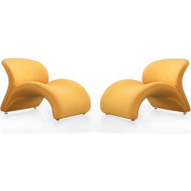 Rosebud Accent Chair in Yellow (Set of 2)