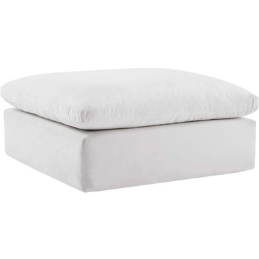 Rosedale Beige Velvet Ottoman