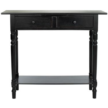 Rosemary Distressed Black 2-Drawer Console