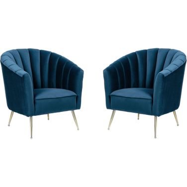 Rosemont Accent Chair in Blue and Gold (Set of 2)
