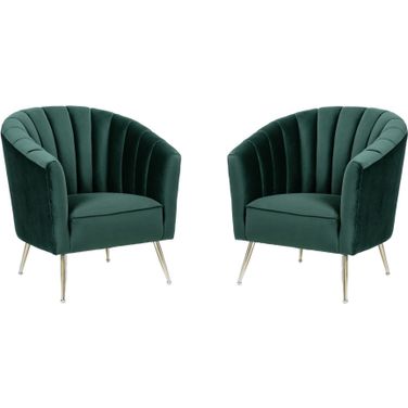 Rosemont Accent Chair in Green and Gold (Set of 2)
