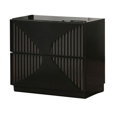 Rosette Nightstand In Black