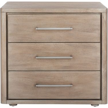 Rosey 3 Drawer Wood Nightstand In Light Brown