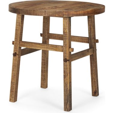 Rosie 26 Inch End Table In Medium Brown