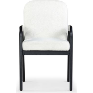 Roslina Boucle Dining Chair In Ivory and Black
