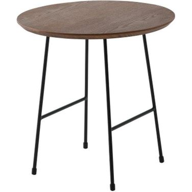 Rossmore Black Base Side Table With Walnut Top