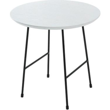 Rossmore Black Base Side Table With White Top