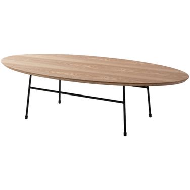 Rossmore Oval Coffee Table In Natural Wood In Natural Wood/Black