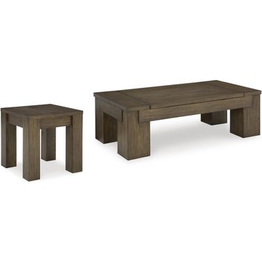 Rosswain Occasional Table Set In Warm Brown
