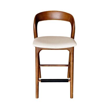 Rotondo Counter Stool In Walnut and Cream