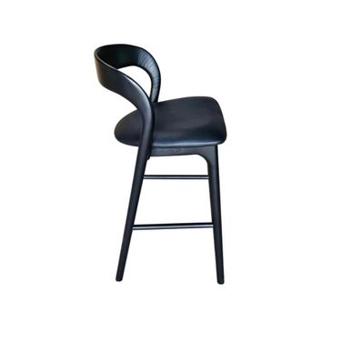 Rotondo Counter Stool with PU Seat In Black