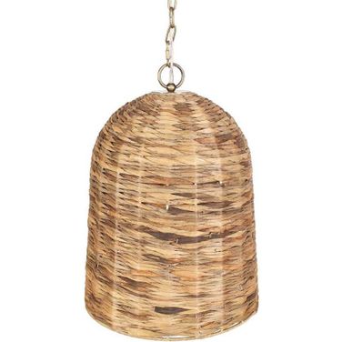 Rotorua 1 Light Sea Grass Pendant In Brass