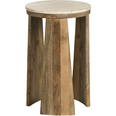 Round Accent/End Table In Brown and Beige