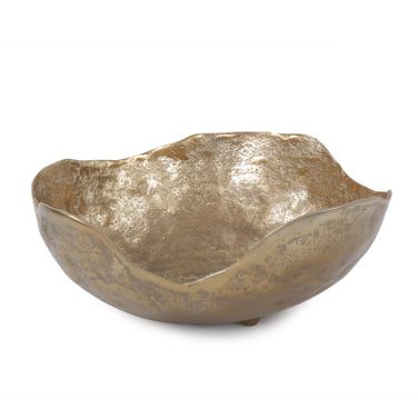Round Bowl Uneven Rough In Lustrous Gold