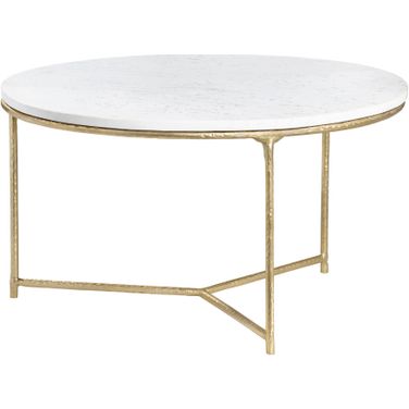 Round Cocktail/Coffee Table In White and Gold
