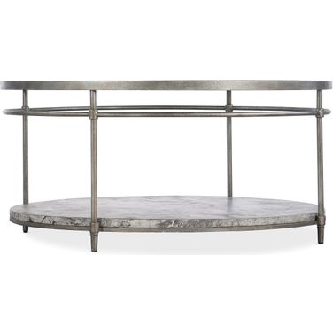 Commerce and Market Round Cocktail Table In Silver